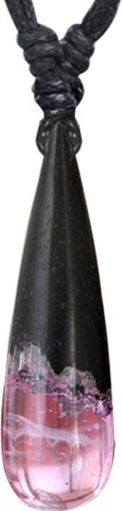 Image du produit Star Piercing Collier noir pendentif cône fantaisie époxy lavande en bois d'arang (Organique, sans laiton)