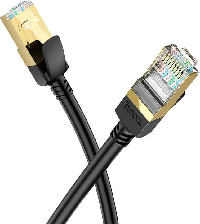 Actual product image Hoco US02 1M Pure Copper CAT 6 Gigabit Ethernet Cable Black (CAT6, 1 m)