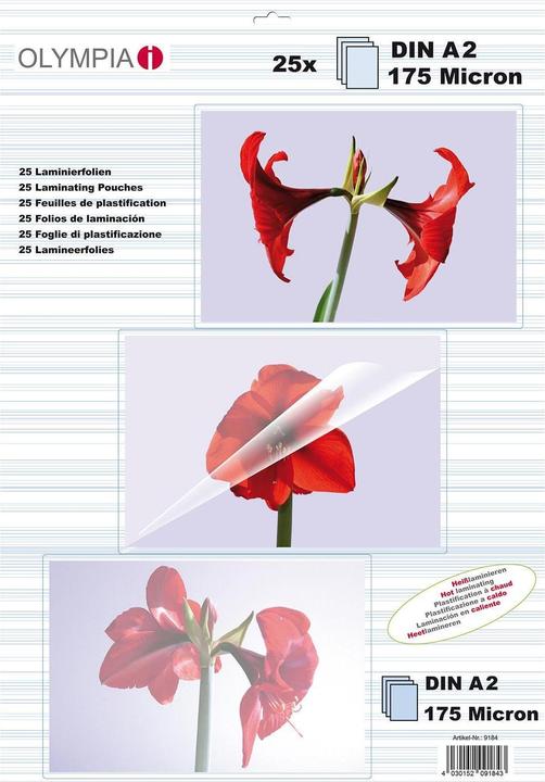 Olympia Films de plastification DIN A2 (A2, 25 pièce(s), 125 µm)