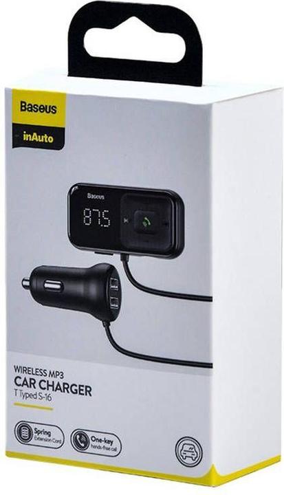 Actual product image Baseus Car Bluetooth MP3 Player T Shaped S-16 Black OS