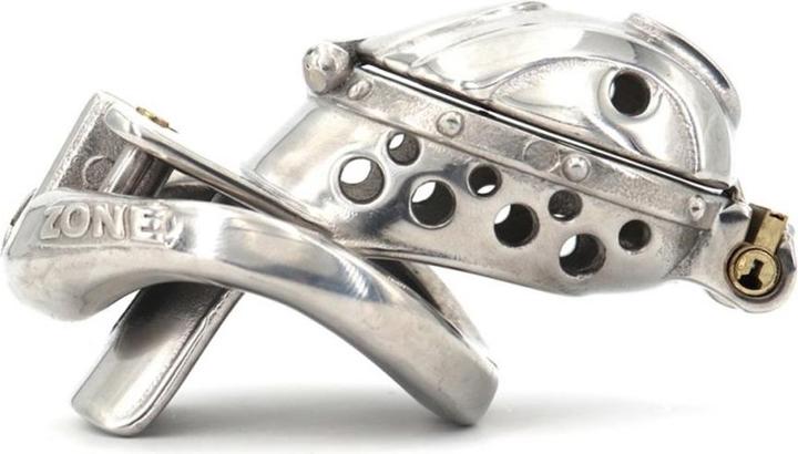 Actual product image CockLock Metal Penis Chastity Cage "Double Endy