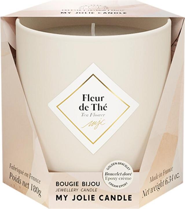 Produktbild My Jolie Candle - Scented candle 36h with bracelet Beige Les Essentielles Tea tree flower 320326 (180 g)