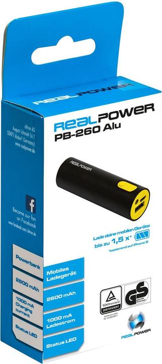 Immagine prodotto RealPower PB-260 (2600 mAh, 9.62 Wh)