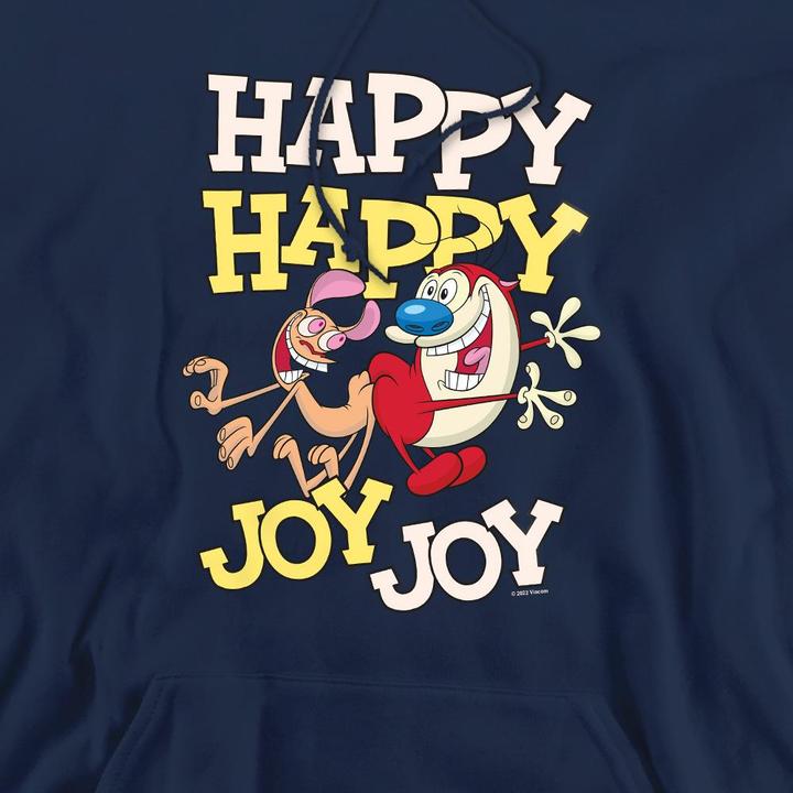 Immagine prodotto Ren & Stimpy Happy Happy Joy Joy Felpa con Cappuccio Uomo (L)