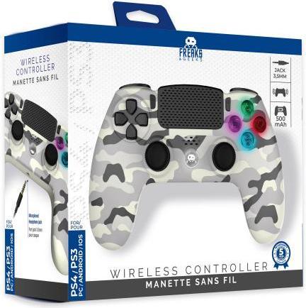 Productafbeelding Trade Invaders Draadloze controller voor PS4 met 3,5mm jacksleuf - LED-Wit Camo (PS4)