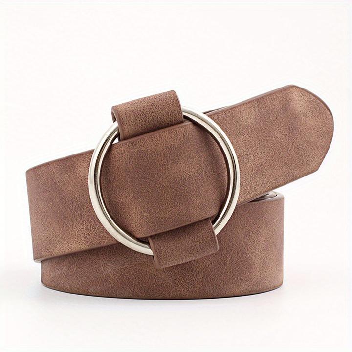 Actual product image Only-Bags.Store 1 Stück. Gürtel ohne Nadel Runde Schnalle Casual Gürtel, Jugend-Mode, breite Taille Gürtel