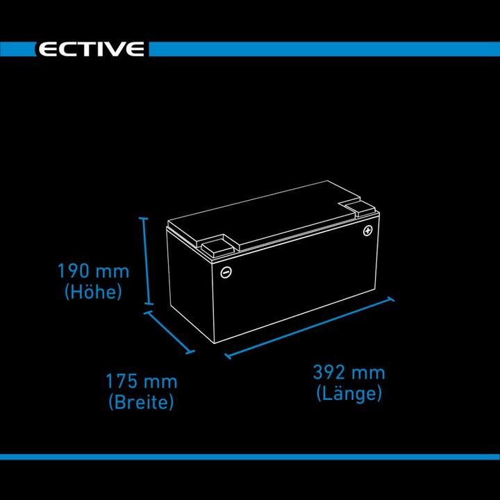 Produktbild Ective 12V 120Ah AGM Semi Cycle Versorgungsbatterie Wohnmobil Batterie Akku (12 V, 120 Ah)