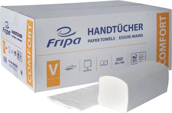 Actual product image Fripa Paper towels COMFORT V-fold, measure: 25 x 23 cm 3200 pcs. (1 x)