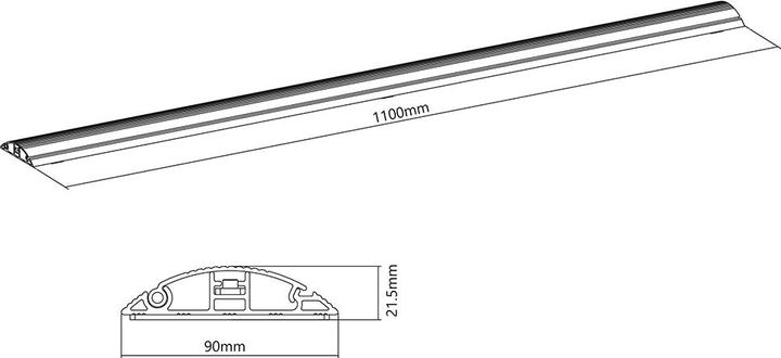 Productafbeelding Multibrackets Bovenste kabelgoot 139x1100, aluminium, zwart (Kabelkanaal, 110 cm)