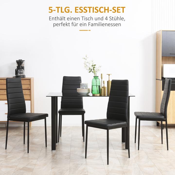 Image du produit Homcom Ensemble de salle à manger avec 4 chaises (120 x 60 x 97 cm)