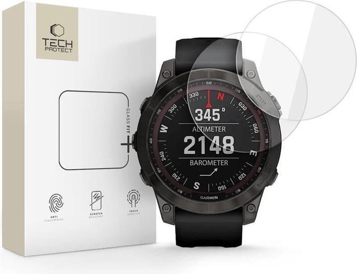 Produktbild Tech-Protect Glass Fit+ 2er-Pack Panzerglas für Garmin Fenix ​​7X / 7X Pro - Transparent (fenix 7X)