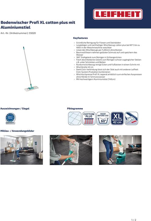 Produktbild Leifheit Profi XL Cotton Plus Collect Aluminium (1 Stk.)