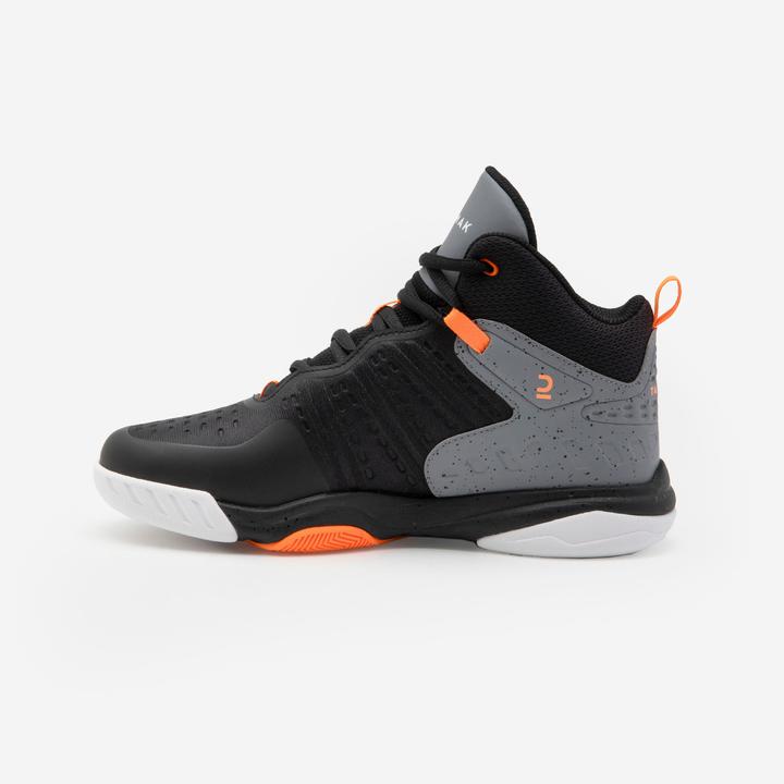 Actual product image Tarmak Kids basketball shoes high - SS500 black/orange (33)