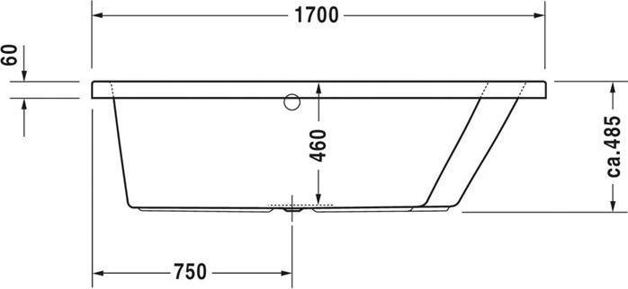 Produktbild Duravit Raumsparbadewanne Paiova 100 x 170 cm wei glatt 700213000000000 (180 l, 170 cm, 100 cm)
