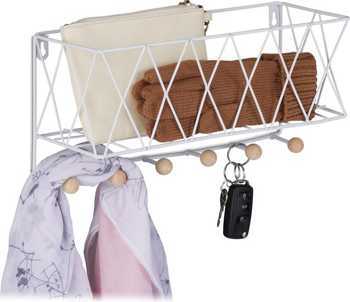 Immagine prodotto Relaxdays Mensola con-ganci (36 x 13 x 17 cm)