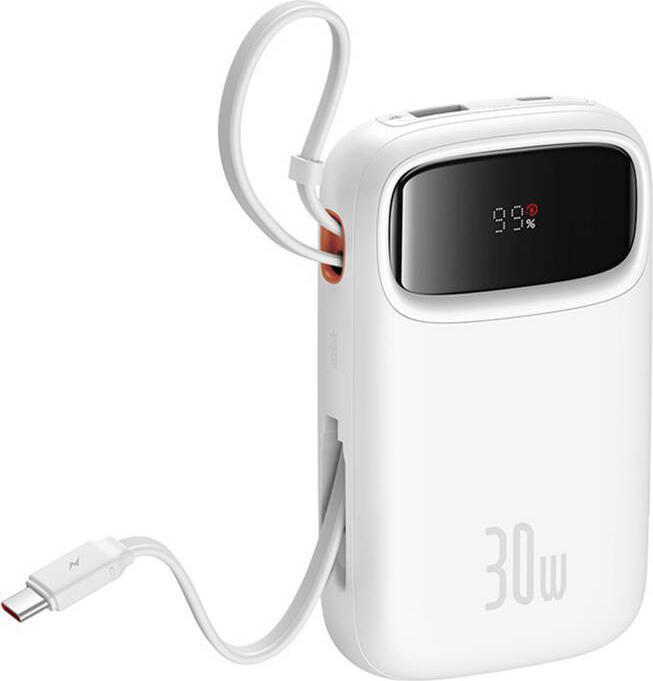 Immagine prodotto Baseus QPow 2 10000mAh 30W powerbank (bianco) (10000 mAh, 30 W, 37 Wh)
