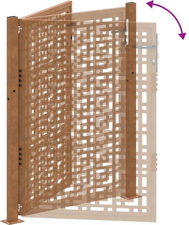 Produktbild VidaXL Gartentor 105x130 cm Wetterfester Stahl Kreuz-Design Zauntor