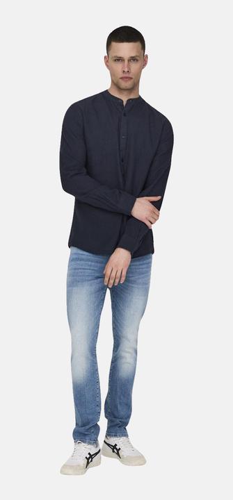 Produktbild Only & Sons Slim Fit Mandarin Kragen Hemd Hemd (L)