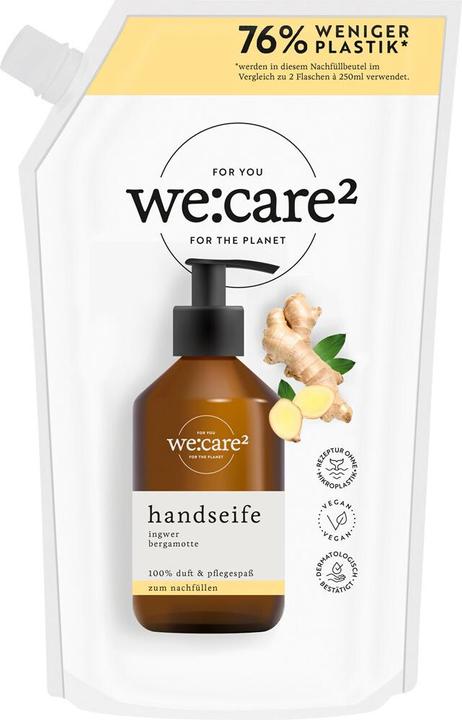 we:care2 Nachfüllbeutel Handseife (Flüssigseife, Handseife Nachfüllpackung, 500 ml)