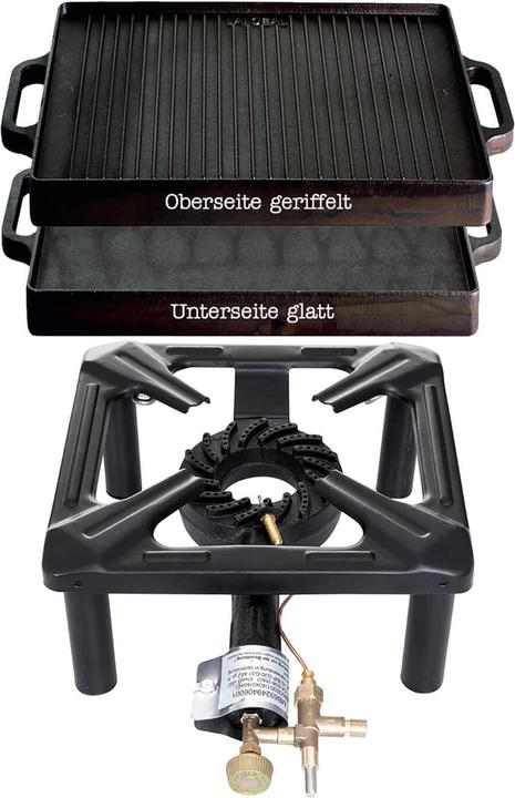 Actual product image All'Grill Stool cooker set (small) with cast iron grill plate 32 x 32 cm - with safety pilot