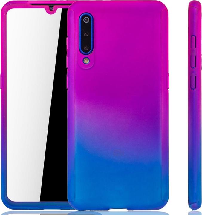 Produktbild König Design Hülle Handy Schutz für Xiaomi Mi 9 Full Case Cover Displayschutz Tasche 360 Blau (Xiaomi Mi 9)