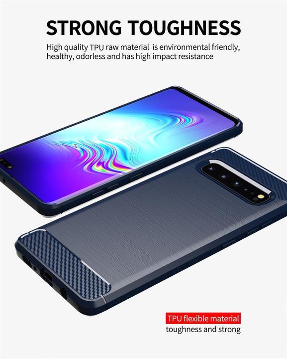 Immagine prodotto Cadorabo TPU Ultra sottile in acciaio inossidabile al carbonio Combi Cover (Samsung Galaxy S10 5G)