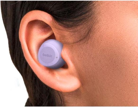 Actual product image Belkin wireless soundform bolt tws light purple (No noise cancelling, 38 h, Wireless)