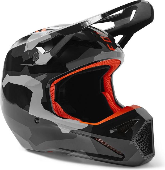 Fox Helmet 23 V1 Bnkr Dot/Ece Gry Cam (55 - 56 cm)