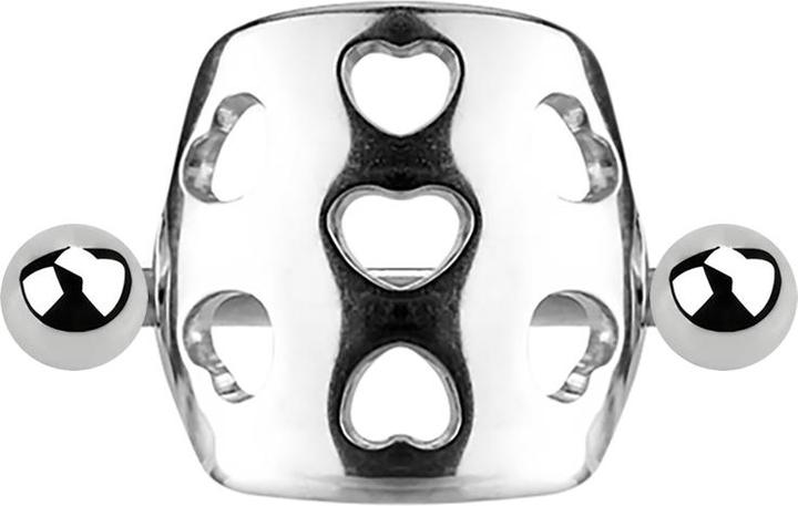 Immagine prodotto Star Piercing Micro Barbell Manschette gelocht mit Herzen silber (senza ottone, Acciaio chirurgico 316L)