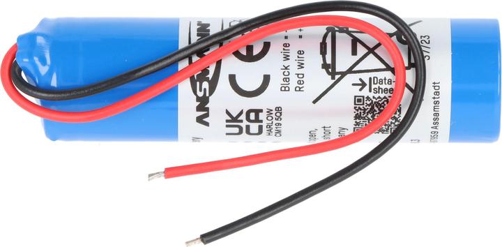 Produktbild Ansmann Akkupack Li-ion 3,7V 2600mAh 1S1P mit 10cm Kabel, 1INR19 / 66-1, 2347-3008-06 (1 Stk., 2600 mAh, Ladegerät inkl. Akku)