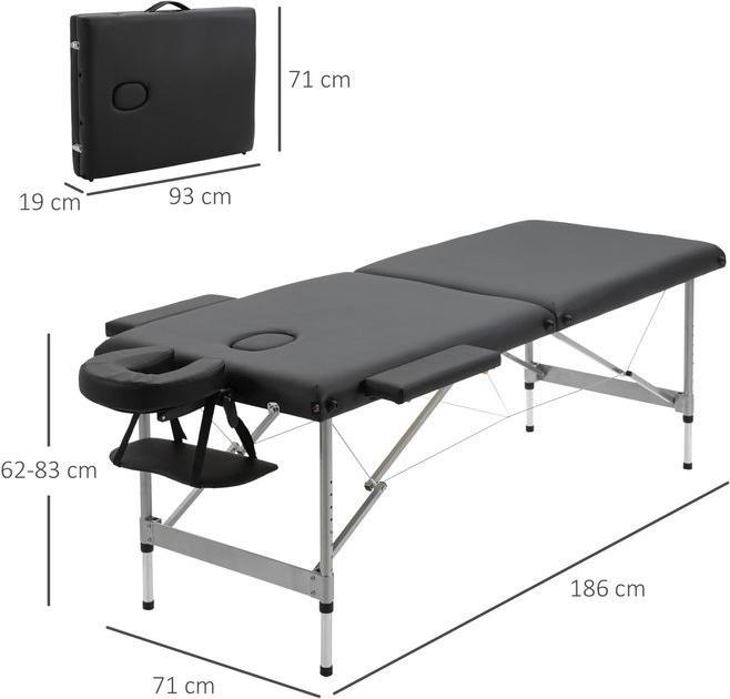 Produktbild Swisshandel24 Massageliege klappbar, inkl. Gesichtsöffnung, Armlehnen, Handablagen, Massageliege mobil, 186cmx71cm