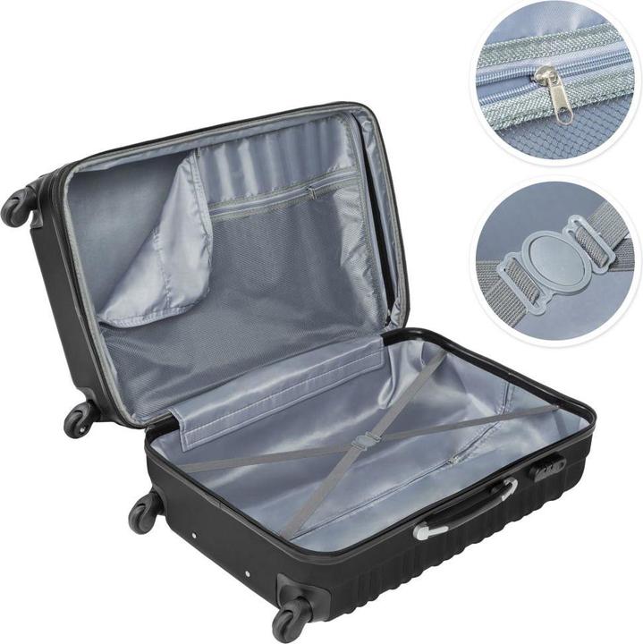 Image du produit tectake Set de 4 Valises (106 l, Bagage à main (jusqu'à 50l), M (50 - 90l), L (90 - 115l), XL (à partir de 115l))