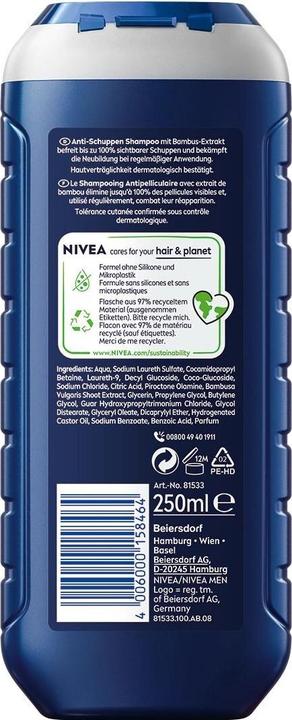 Actual product image NIVEA MEN Anti-Schuppen pH-Optimal (250 ml, Liquid shampoo)