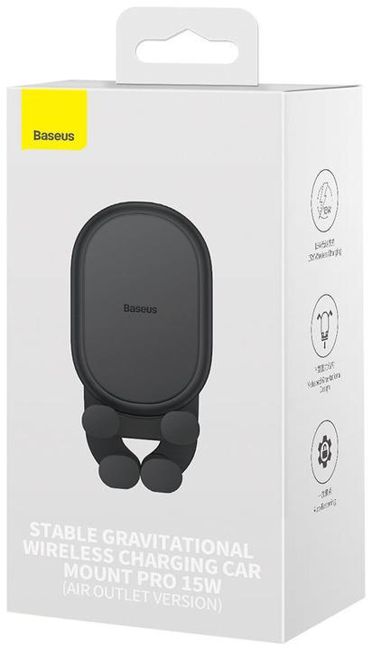 Actual product image Baseus Stable Gravitational Wireless Charging Car Mount Pro 15W (black)