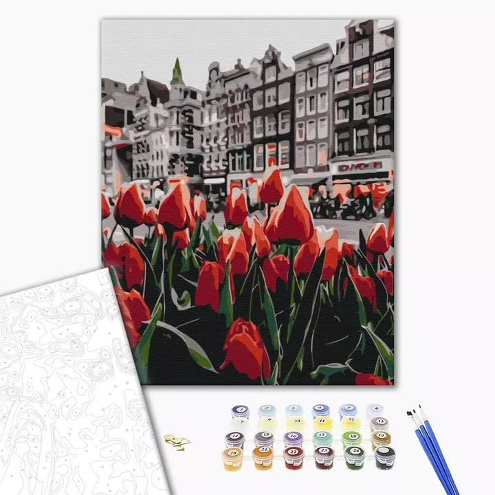 Produktbild Twoje Hobby Malen nach Zahlen BRUSHME, 40x50 cm, Tulpen Amsterdam, 1 Stk.