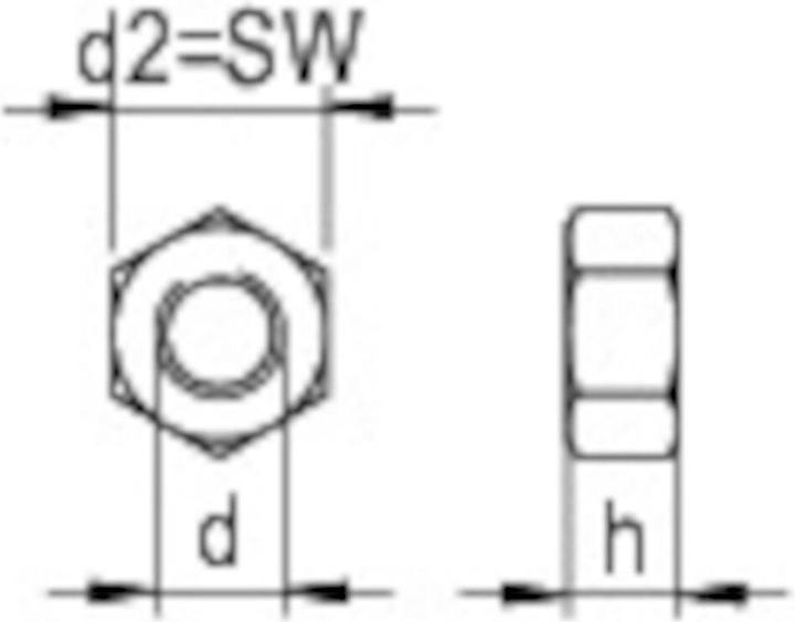 Produktbild Reisser Muttern, DIN 934, 6-Kant, M 5, Stahl, verzinkt, blau passiviert, verpackt a 100 (M5)
