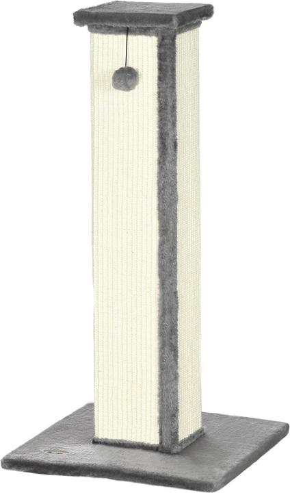 Produktbild PawHut Eckiger Kratzbaum mit Spielball (81 cm, Cremeweiss, Grau)