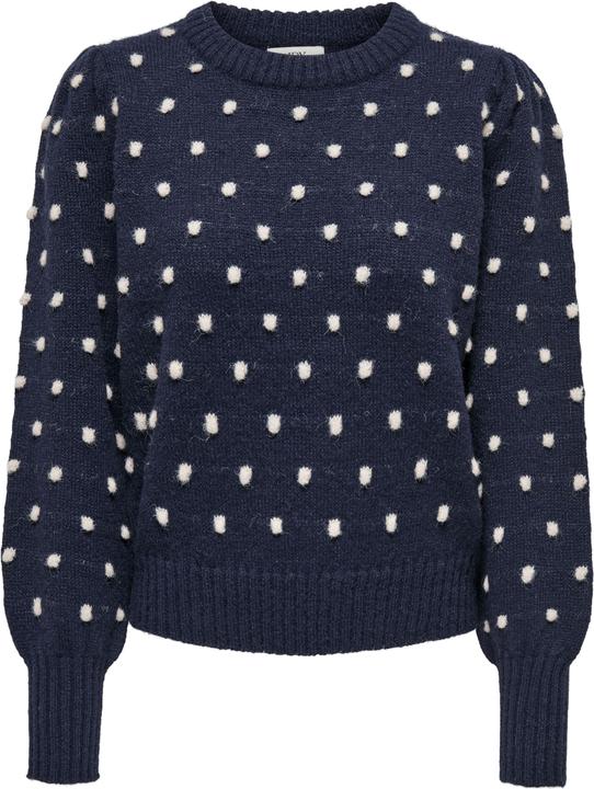 JdY Normal geschnitten Hoch geschlossen Lange Bündchen Puffärmel Pullover Strickpullover (L)