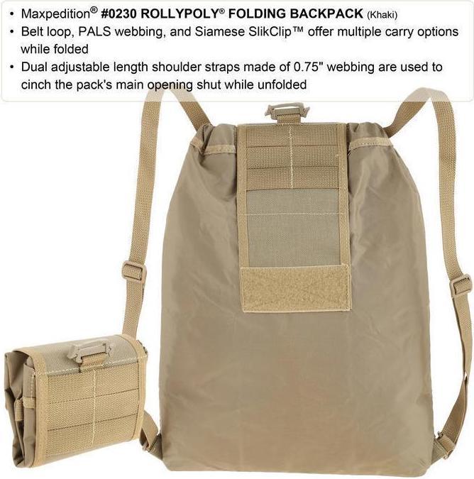 Actual product image Maxpedition Rollypoly Folding Backpack