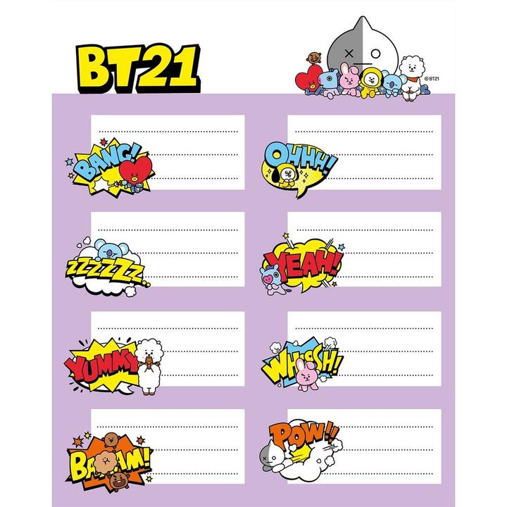 Actual product image Line Friends BT21 - Set of 16 stickers for notebooks/books