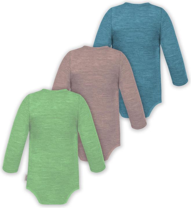 Produktbild Normani 3er Pack Baby Merino Langarm Wickelbody für Junge und Mädchen - 9355 (74)