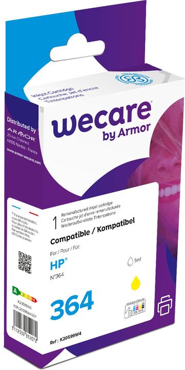 Image du produit Wecare Encre 364 jaune rebuilt CB320EE pour HP PhotoSmart D5460 5ml (Y)