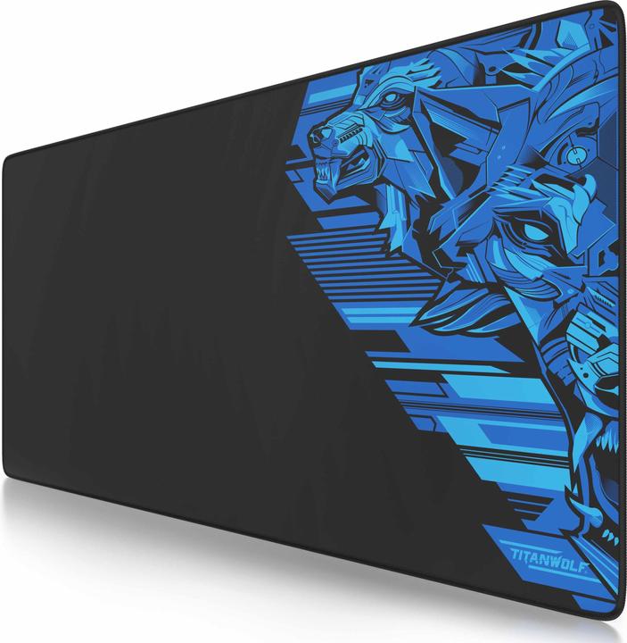 Actual product image Titanwolf Gaming Mouse Pad XXL, smooth fabric, speed mouse mat 900 x 400mm large surface, Vector Blue (XXL)