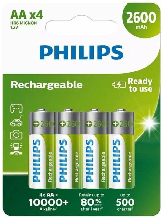 Philips Rechargeable (4 Stk., AA, 2600 mAh)