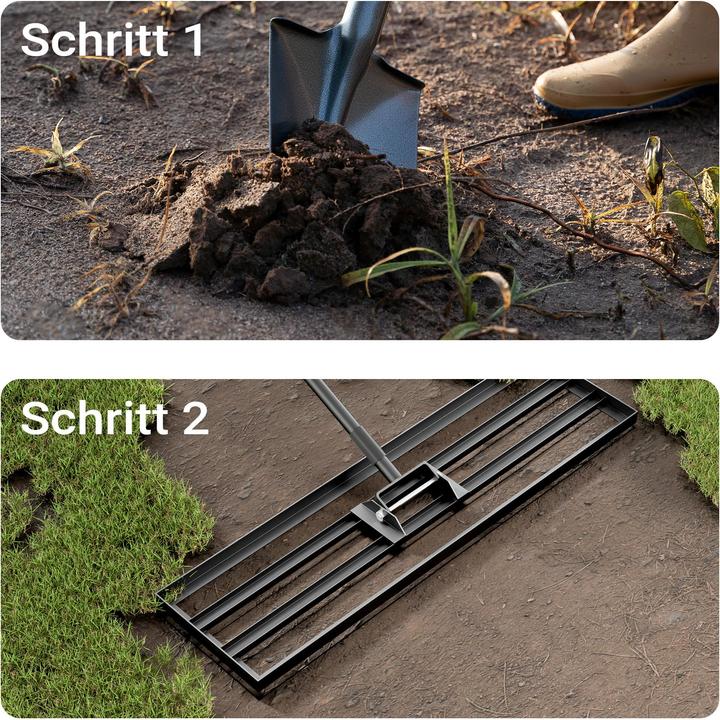 Produktbild Wiltec Aluminium Rasenrakel 121,9x25,4cm Stiel Sanden Levelingrake Flächenebner
