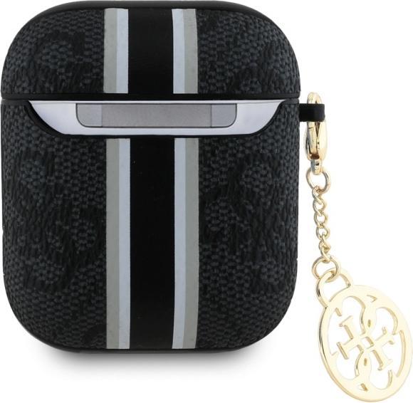 Produktbild Guess GUA2P4RPSK AirPods 1/2 cover czarny/black 4G Printed Stripes Charm (Kopfhörer Tasche)