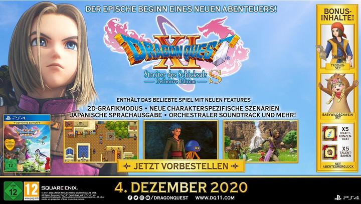 Produktbild Square Enix Dragon Quest 11 S: Streiter des Schicksals - Definitve Edition (PS4, DE)
