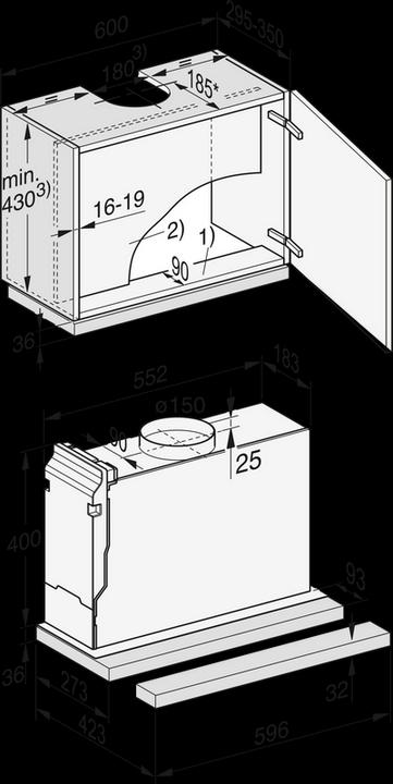Immagine prodotto Miele DAS2620 Ed cofano a schermo piatto (Cappuccio a schermo piatto)