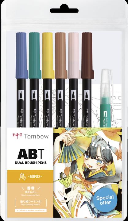 Produktbild Tombow Dual Brush Pen Etui (Ultramarine, Brown, Red, Sea Green, Chartreuse, Light Apricot, 6 x)