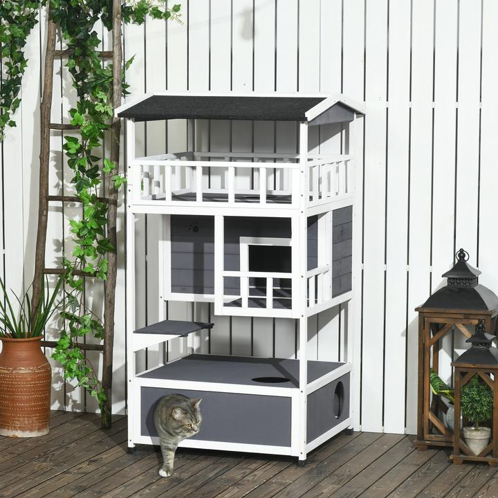 Produktbild PawHut Katzenhaus 4-stöckig (Katze)